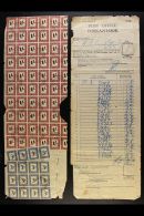 POSTAGE DUES - CUMULATIVE CHARGES Bilingual Post Office "P.538" Form With Large Quantities Of Mostly 1958 1s... - Ohne Zuordnung