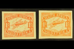 1929 1s Airmail COLOUR TRIALS - Singles In Orange And Orange-vermilion, Printed On The Back Of Obsolete Government... - Sin Clasificación