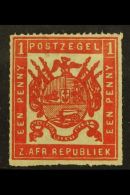 TRANSVAAL 1870 1d Brick-red, Fine Roulette, Thin Paper, SG 4a, Good Mint. For More Images, Please Visit... - Zonder Classificatie