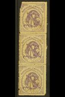NATAL NATAL GOVERNMENT RAILWAY 1880 1d Violet Unused Vertical Strip Of Three (top Pair Reattached), Faults As... - Non Classificati
