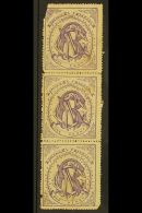 NATAL NATAL GOVERNMENT RAILWAY 1880 1d Violet Unused Vertical Strip Of Three (top Pair Reattached), Faults As... - Sin Clasificación