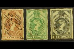 GRIQUALAND REVENUES: 1879 1d Brown, 2s Green & 10s Black, Barefoot 60, 66, 69, Used, Faults (3). For More... - Zonder Classificatie