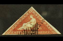 CAPE OF GOOD HOPE 1853 1d Deep Brick- Red On Deeply Blued Triangular, SG 1a, Fine Used With 3 Margins. For More... - Non Classificati