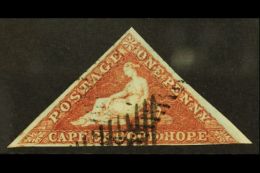CAPE OF GOOD HOPE 1853 1d Deep Brick- Red On Deeply Blued Triangular, SG 1a, Fine Used With 3 Margins. For More... - Zonder Classificatie