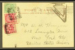 CAPE OF GOOD HOPE 1901 Postcard (picture Of Parliament Hose, Cape Town) To USA, Cape Squared Circle 8.11.01 Pmk,... - Non Classificati