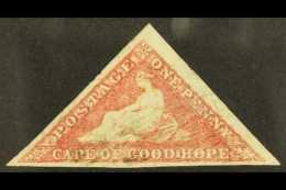 CAPE OF GOOD HOPE 1855-63 1d Rose Triangular, SG 5a, Very Fine Used, Lightly Cancelled With 3 Good / Huge Margins.... - Ohne Zuordnung