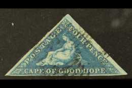 CAPE OF GOOD HOPE 1853 4d Blue On Slightly Blued Paper, SG 4a, Fine Used With 3 Small To Huge Margins. For More... - Zonder Classificatie