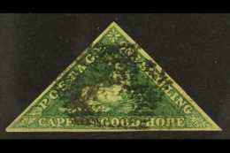 CAPE OF GOOD HOPE 1859 1s Deep Dark Green Triangular, SG 8b, Used With Full Neat Margins. For More Images, Please... - Unclassified
