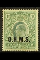 OFFICIAL 1904-05 1r Green, SG O15, Very Fine Mint. For More Images, Please Visit... - Somaliland (Herrschaft ...-1959)