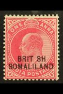 1903 KEVII 1a Carmine With "BRIT  SH" Overprint Error, SG 26a, Very Fine Mint. For More Images, Please Visit... - Somaliland (Protettorato ...-1959)