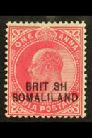 1903 KEVII 1a Carmine With "BRIT  SH" Overprint Error, SG 26a, Very Fine Mint. For More Images, Please Visit... - Somalilandia (Protectorado ...-1959)