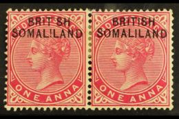 1903 1a Carmine With "BRIT  SH" ERROR IN PAIR WITH NORMAL, SG 2a+2, Very Fine Mint. For More Images, Please Visit... - Somaliland (Protettorato ...-1959)