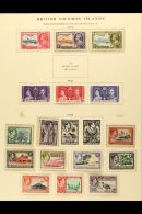 1907-56 FINE MINT COLLECTION On Printed Pages. Includes KGV To 11d, KGVI Pictorials To 2s6d & 5s, 1949 Silver... - Isole Salomone (...-1978)