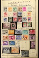 1948-1997 ALL DIFFERENT COLLECTION ON LEAVES Mint And Used (mainly Used), Mostly Fine And Fresh. Note 1948-52 KGVI... - Singapour (...-1959)