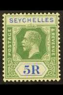 1921-32 5r Yellow-green & Blue, SG 123, Very Fine Mint For More Images, Please Visit... - Seychellen (...-1976)