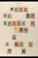 1903-1921 USED COLLECTION On Pages, ALL DIFFERENT, Inc 1903 Vals To 1.50r & 2.25r, 1906 Vals To 75c, 1.50r... - Seychelles (...-1976)