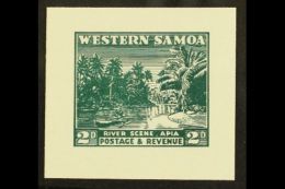 1935 PICTORIAL DEFINITIVE ESSAY Collins Essay For The 2d Value In Dark Green On Thick White Paper, The "River... - Samoa (Staat)