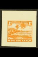 1935 PICTORIAL DEFINITIVE ESSAY Collins Essay For The 1d Value In Orange On Thick White Paper, The "Apia" Design... - Samoa (Staat)