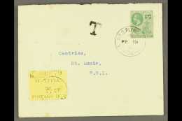 1932 POSTAGE DUE Inward Envelope From Montserrat, Bearing ½d Tied By Plymouth Cds, Postage Due 2d Black On... - Ste Lucie (...-1978)