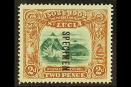 1902 2d Green "The Pitons", Ovptd "Specimen", SG 63s, Very Fine Mint. For More Images, Please Visit... - St.Lucia (...-1978)