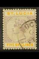 1891-8 5s Dull Mauve & Orange, Die II, Wmk Crown CA, SG 51, Fine Used. For More Images, Please Visit... - Ste Lucie (...-1978)