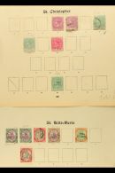 1862-1938 COLLECTION On Pages, Mint & Used Stamps, Inc St Christopher 1870-79 1d Unused, St Kitts-Nevis... - St.Kitts Y Nevis ( 1983-...)