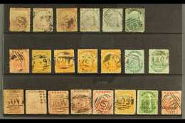 1862-82 USED SELECTION On A Stock Card. Includes 1862 P13 Set With All Values, 1866-76 P15 Set Of All Values,... - St.Christopher-Nevis-Anguilla (...-1980)