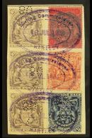 1892-98 HUGE HIGH VALUES FRANKING. A Piece Bearing The 1892 £2 Rose- Red SG 11, 1896 10s SG 50, 1898... - Autres & Non Classés