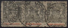 1892-94 4s Grey-black And Vermilion, SG 26, A Good Used STRIP OF THREE With Salisbury Cds Cancels. (3 Stamps) For... - Otros & Sin Clasificación