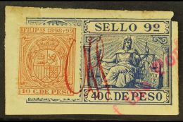 REVENUE STAMPS (U.S. ADMINISTRATION) - DOCUMENTARY PROVISIONAL 1898 50c Provisional - 10c Yellow-brown Timbre... - Philippinen