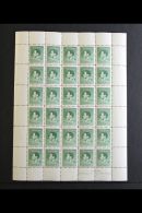 1937 5d Green Coronation, SG 210, A Complete Never Hinged Mint Sheet Of Twenty Five From Plate 2a Showing The... - Papoea-Nieuw-Guinea