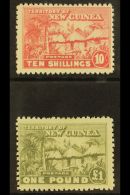 1925 10s Dull Rose And £1 Dull Olive Green, Native Village, SG 135/6, Fine And Fresh Mint. (2 Stamps) For... - Papoea-Nieuw-Guinea