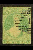 1857-63 1s Dull Emerald-green Imperf, No Watermark, SG 1, Used With Three Small Margins Just Touching At Foot, A... - Sonstige & Ohne Zuordnung