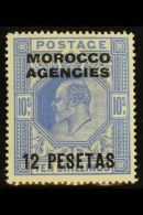 SPANISH CURRENCY 1907-12 12p On 10s Blue (Somerset House Printing), SG 125, Very Fine Mint With BPA Certificate... - Otros & Sin Clasificación