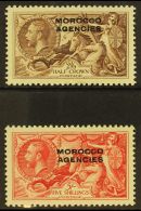 BRITISH CURRENCY 1935-37 Re Engraved "Seahorse" Set, SG 73/74, Fine Mint (2 Stamps) For More Images, Please Visit... - Otros & Sin Clasificación