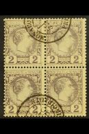 1885 2c Dull Lilac (Yvert 2, SG 2), Fine Cds Used BLOCK Of 4, Scarce. (4 Stamps) For More Images, Please Visit... - Autres & Non Classés