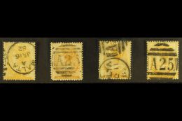 1863-81 ½d Buff, Perf 14, Used Range With Shades, SG 4 Etc. (4 Stamps)  For More Images, Please Visit... - Malte (...-1964)