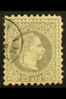 AUSTRIAN LEVANT 1883 25so Grey-lilac Franz Joseph, Fine Printing, Mi 6 II, Used, Some Pulled Perfs, Crisp Varna... - Andere & Zonder Classificatie