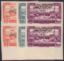 1943 10th Arab Medical Congress Air Set, IMPERF, Yv 82/4, In Superb NHM Marginal Pairs. (6 Stamps) For More... - Lebanon