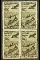 GENERAL ISSUES 1934 25L Olive-black Air Duke Of The Abruzzi (Sassone 30, SG 75), Very Fine Never Hinged Mint BLOCK... - Otros & Sin Clasificación