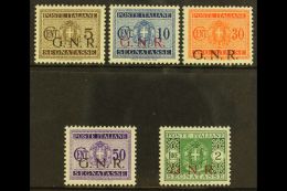 SOCIAL REPUBLIC 1944 5c, 10c, 30c, 50c And 2 L. Postage Due Stamps Overprinted GNR, Between Sassone 47/56, Fine... - Zonder Classificatie