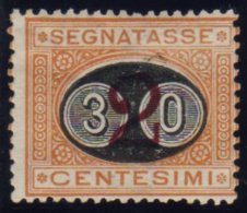 POSTAGE DUES 1891 30c On 2c Ochre And Carmine, Sass 19, Mint. Centered Right Otherwise Very Fine. Raybaudi Photo... - Unclassified