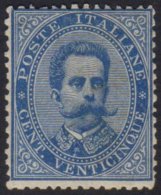 1879 25c Blue Umberto, Sassone 40, Very Fine Mint , Large Part Og, With Great Colour & Full Perfs. Cat... - Non Classés