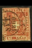 TUSCANY 1860 40c Dark Carmine, Sass 21c, Superb Used With Large Clear Margins All Round, Deep Intense Colour And... - Unclassified