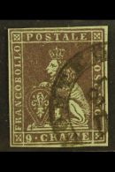 TUSCANY 1851 9cr Brown Violet On Blue, Sass 8b, Very Fine Used With Clear Margins All Round And Neat Pontedera... - Non Classés