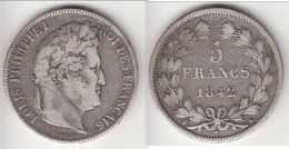 **** 5 FRANCS 1842 K BORDEAUX - LOUIS-PHILIPPE - TRANCHE EN RELIEF - ARGENT - SILVER **** EN ACHAT IMMEDIAT !!! - 5 Francs