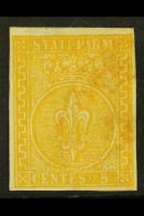PARMA 1853 5c Yellow Orange, Sass 6, Very Fine Used With Clear Margins All Round And Light Red Cds Cancel. Signed... - Non Classificati