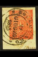 PARMA 1853 15c Red, Sassone 7, Very Fine Used With Large Margins Just Touching At One Corner, Tied To Piece By... - Ohne Zuordnung