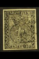 PARMA 1852 10c Black On White 'Crown', Sass 2, Very Fine Used, Four Good Margins, Light Cancel. Cat €250... - Unclassified