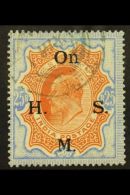 OFFICIAL 1909 KEVII 25R Brownish Orange And Blue, SG O72, Very Fine Used. For More Images, Please Visit... - Sonstige & Ohne Zuordnung